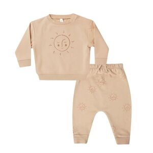 Quincy Mae Sun Print Kids Matching Set - Peach